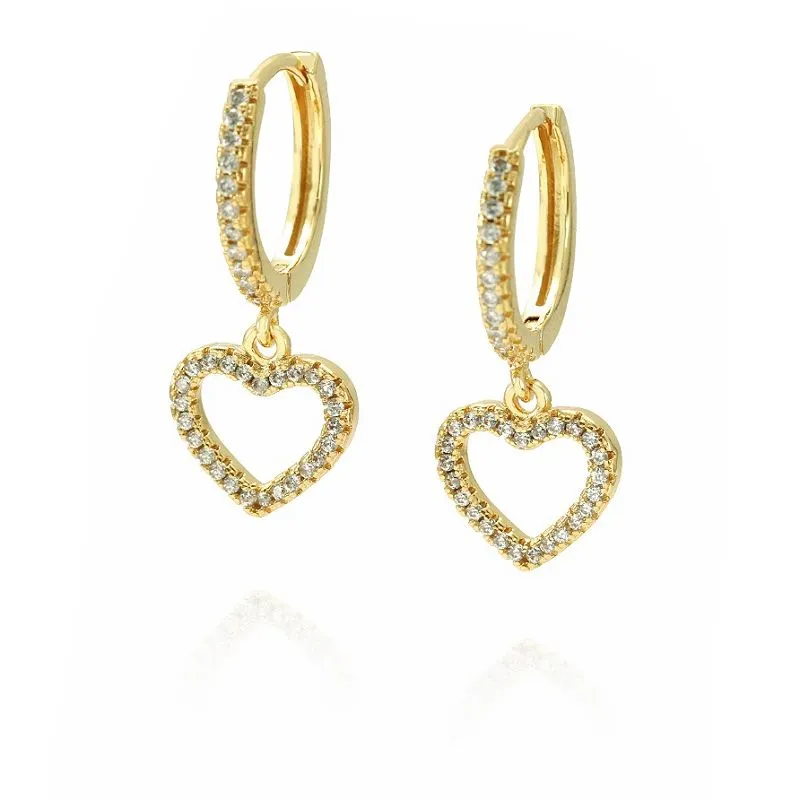 925 সিলভার হার্ট কানের দুল হুপ