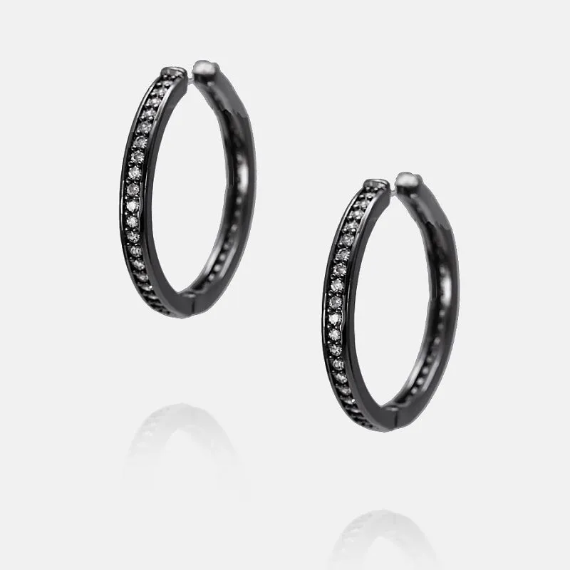 হেমাটাইটেড ধাতুপট্টাবৃত হুপ কানের দুল