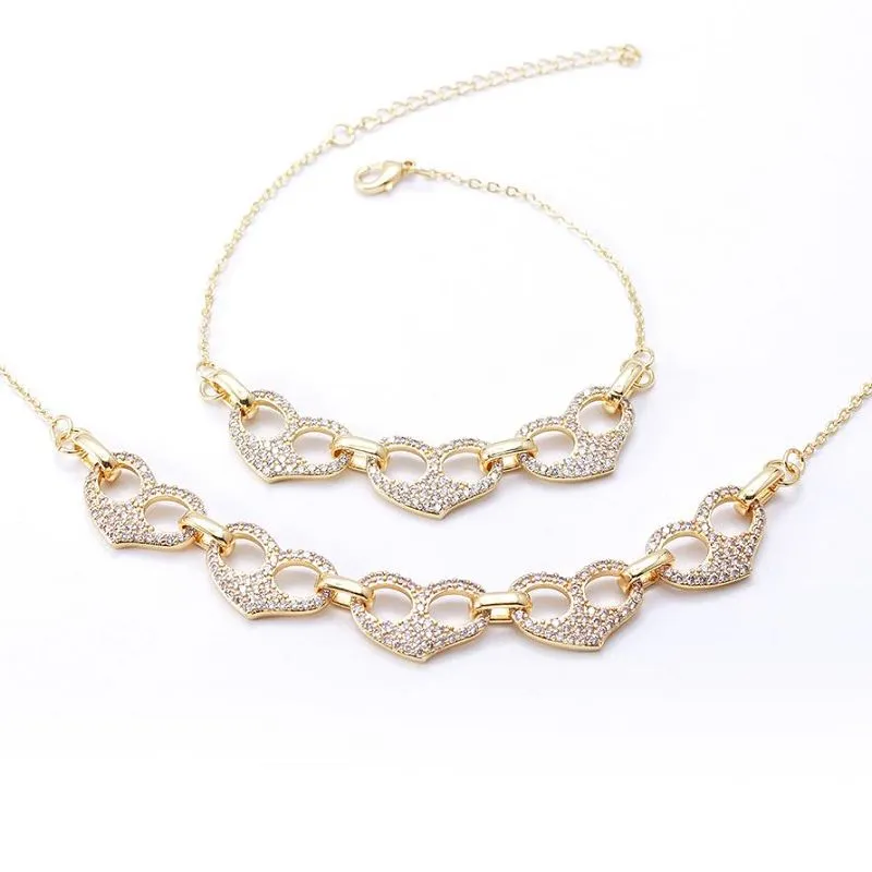 নেকলেস ব্রেসলেট হার্ট জুয়েলারি সেট