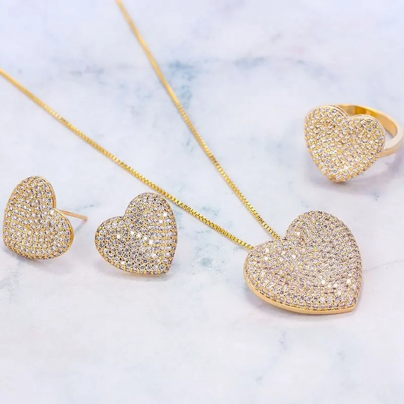 মহিলাদের হৃদয় গয়না সেট ভালবাসা