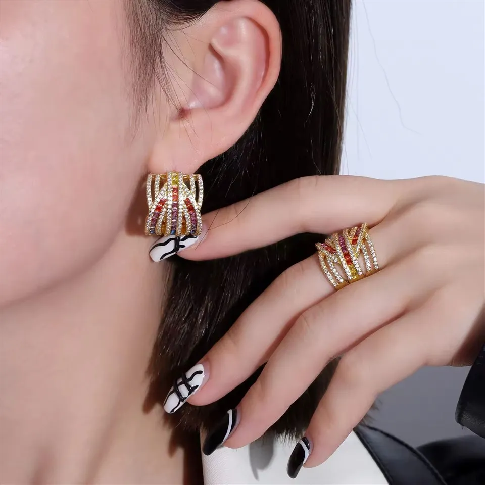 জিরকন রিং কানের দুল সেট